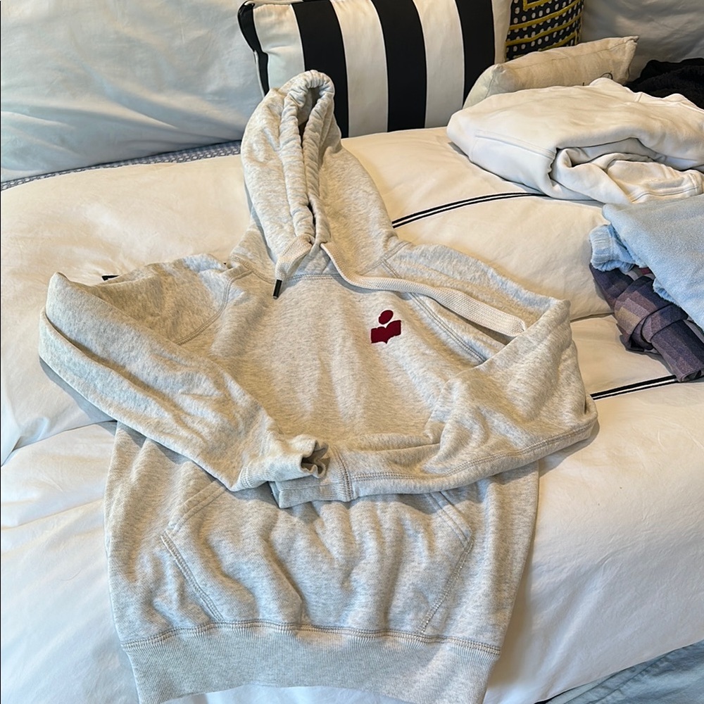 Isabel Marant Gray Hoodie with maroon Logo